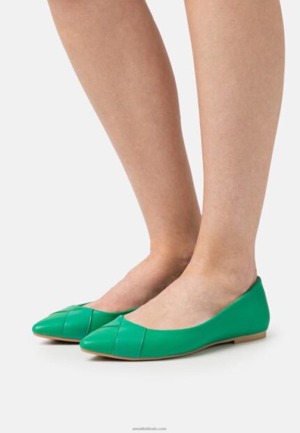 Anna Field kvinner ballett pumps grønn P266L2133