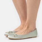 Anna Field kvinner ballett pumps grønn P266L2149