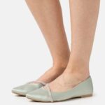 Anna Field kvinner ballett pumps grønn P266L2150