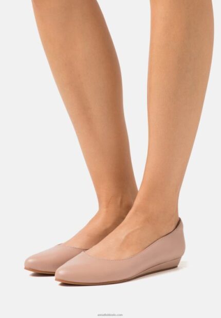 Anna Field kvinner ballettpumper i skinn lys rosa P266L2128