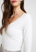 Anna Field kvinner basic langermet topp hvit P266L528 - Bilde 6