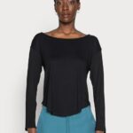 Anna Field kvinner basic langermet topp svart P266L542