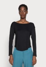 Anna Field kvinner basic langermet topp svart P266L542