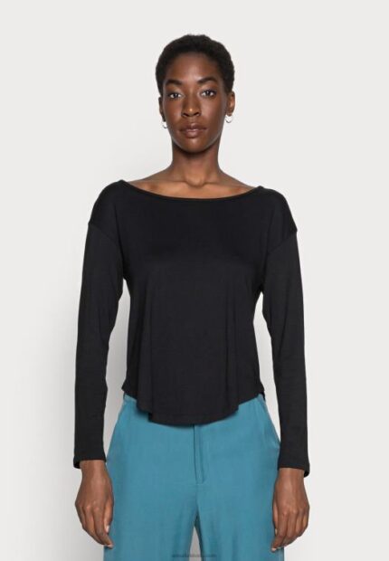 Anna Field kvinner basic langermet topp svart P266L542