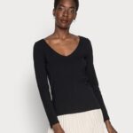 Anna Field kvinner basic langermet topp svart P266L594