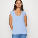 Anna Field kvinner basic t-skjorte blå P266L289