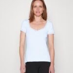 Anna Field kvinner basic t-skjorte lyseblå P266L338