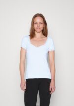 Anna Field kvinner basic t-skjorte lyseblå P266L338
