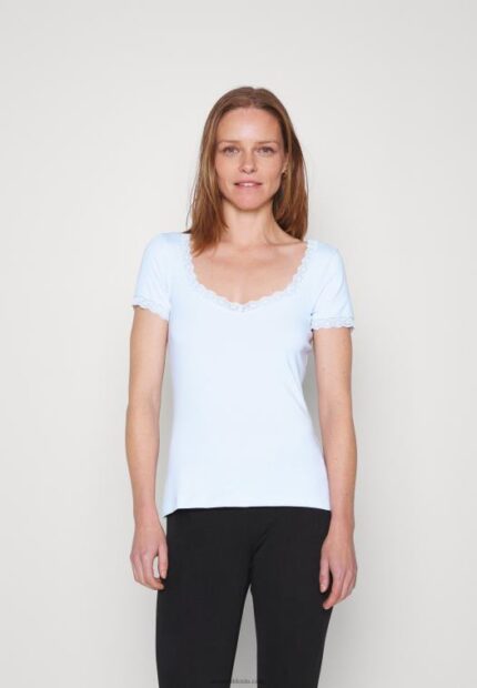 Anna Field kvinner basic t-skjorte lyseblå P266L338