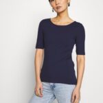 Anna Field kvinner basic t-skjorte maritim blå P266L242