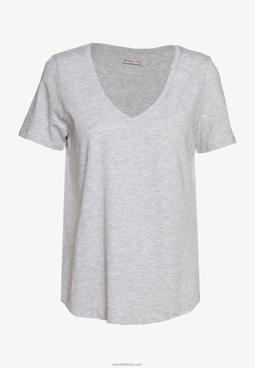Anna Field kvinner basic t-skjorte melert lys grå/blå P266L334 - Bilde 2