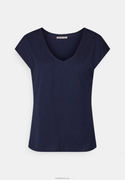 Anna Field kvinner basic t-skjorte mørkeblå P266L283