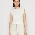 Anna Field kvinner basic t-skjorte off-white P266L343