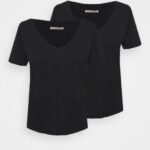 Anna Field kvinner basic t-skjorte svart P266L341