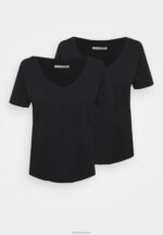 Anna Field kvinner basic t-skjorte svart P266L341