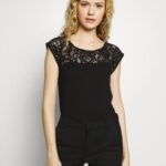 Anna Field kvinner basic t-skjorte svart P266L379