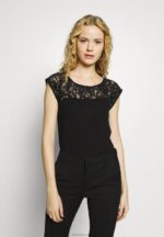 Anna Field kvinner basic t-skjorte svart P266L379