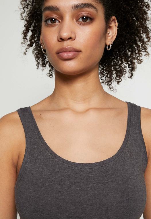 Anna Field kvinner basic tank 3er pack topp svart hvit mottl P266L434 - Bilde 5