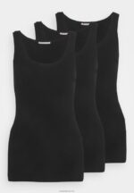 Anna Field kvinner basic tank 3er pack topp svart/svart/svart P266L468