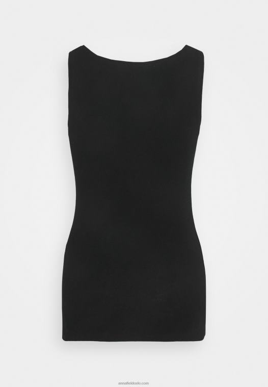 Anna Field kvinner basic tank 3er pack topp svart/svart/svart P266L468 - Bilde 3