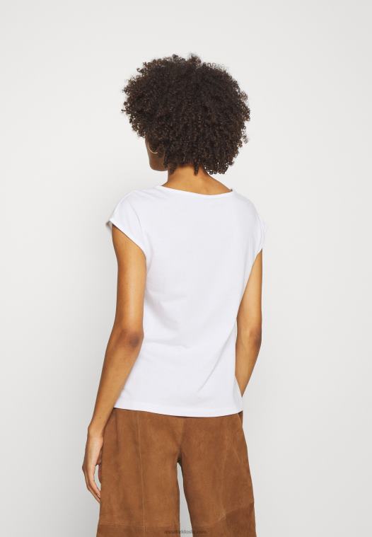 Anna Field kvinner basic v-hals drop shoulder 2 pack basic t-skjorte hvit/hvit P266L297 - Bilde 3