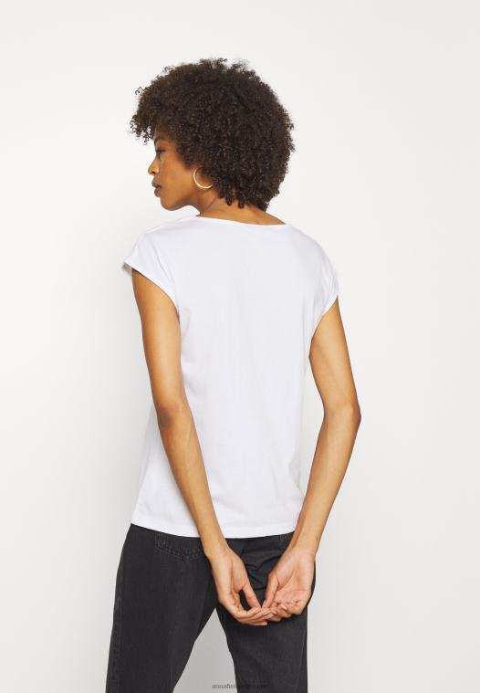 Anna Field kvinner basic v-hals drop shoulder 2 pack basic t-skjorte svart/hvit P266L261 - Bilde 3
