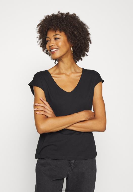 Anna Field kvinner basic v-hals drop shoulder 2 pack basic t-skjorte svart/hvit P266L261 - Bilde 4