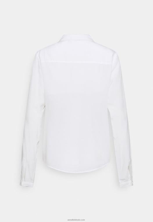 Anna Field kvinner basisbluse med lommeknapp-down bluse off-white P266L668 - Bilde 2
