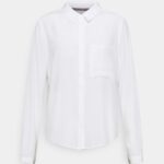 Anna Field kvinner basisbluse med lommeknapp-down bluse off-white P266L668