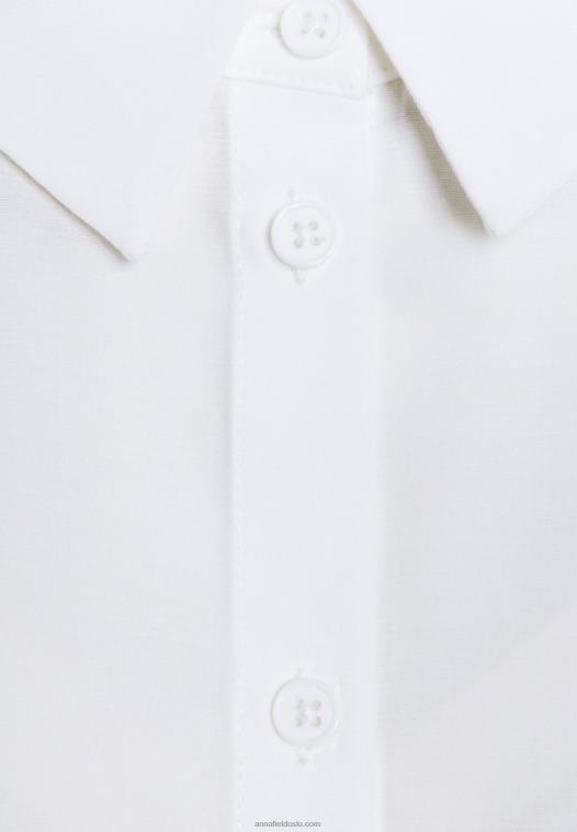 Anna Field kvinner basisbluse med lommeknapp-down bluse off-white P266L668 - Bilde 3