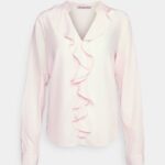 Anna Field kvinner bluse med frontal volant bluse rosa P266L684