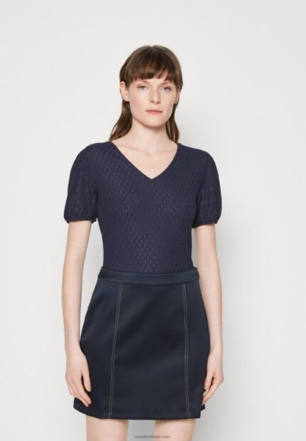 Anna Field kvinner bluse mørkeblå P266L356