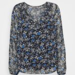 Anna Field kvinner bluse svart/flerfarget P266L698