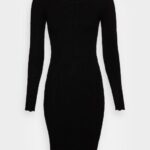 Anna Field kvinner boat ausschnitt mini strickkleid mit geschweiften rndern jumper dress black P266L230