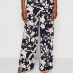 Anna Field kvinner bukse svart/off white/flerfarget P266L619