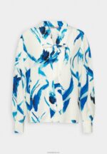 Anna Field kvinner button-down bluse hvit, blå P266L679 - Bilde 4