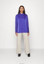 Anna Field kvinner button-down bluse mørkeblå P266L674 - Bilde 2