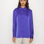 Anna Field kvinner button-down bluse mørkeblå P266L674
