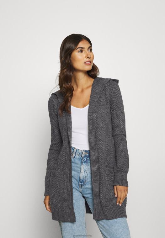 anna_field_kvinner_cardigan_morkegra_melange_p266l823.jpg Anna Field kvinner cardigan mørkegrå melange P266L823 - Bilde 1