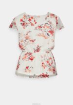 Anna Field kvinner chiffon omslagsbeltebluse hvit/rød P266L691 - Bilde 2