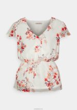 Anna Field kvinner chiffon omslagsbeltebluse hvit/rød P266L691