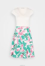 Anna Field kvinner denim kjole hvit/grønn/rosa P266L68 - Bilde 5