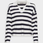 Anna Field kvinner genser off-white/mørkeblå P266L851