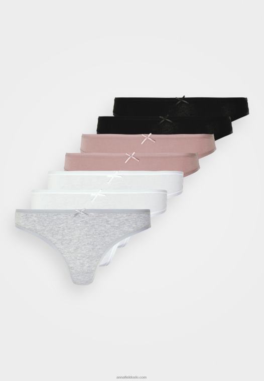 Anna Field kvinner georgina 7pps stringtang i bomull svart/rosa P266L993 - Bilde 6