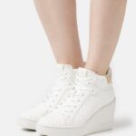 Anna Field kvinner high-top joggesko hvit/gull P266L1231