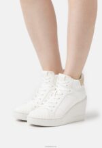 Anna Field kvinner high-top joggesko hvit/gull P266L1231