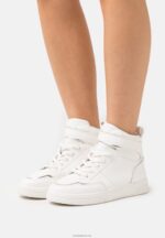 Anna Field kvinner high-top joggesko hvit/gull P266L1234