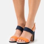 Anna Field kvinner høyhælte sandaler mørkeblå P266L1296