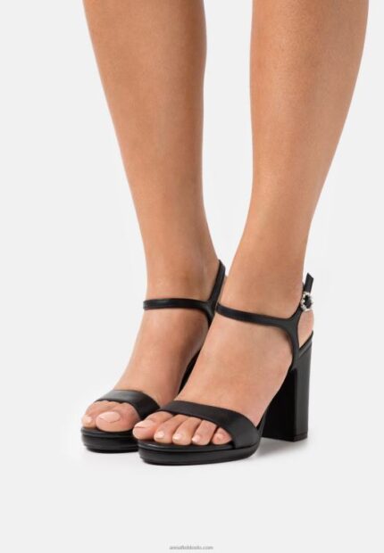 Anna Field kvinner høyhælte sandaler svarte P266L1375
