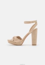 Anna Field kvinner høyhælte skinnsandaler beige P266L1578 - Bilde 2